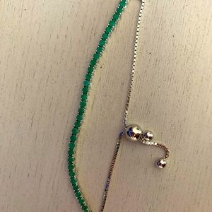New Never worn Emerald silver bracelet
